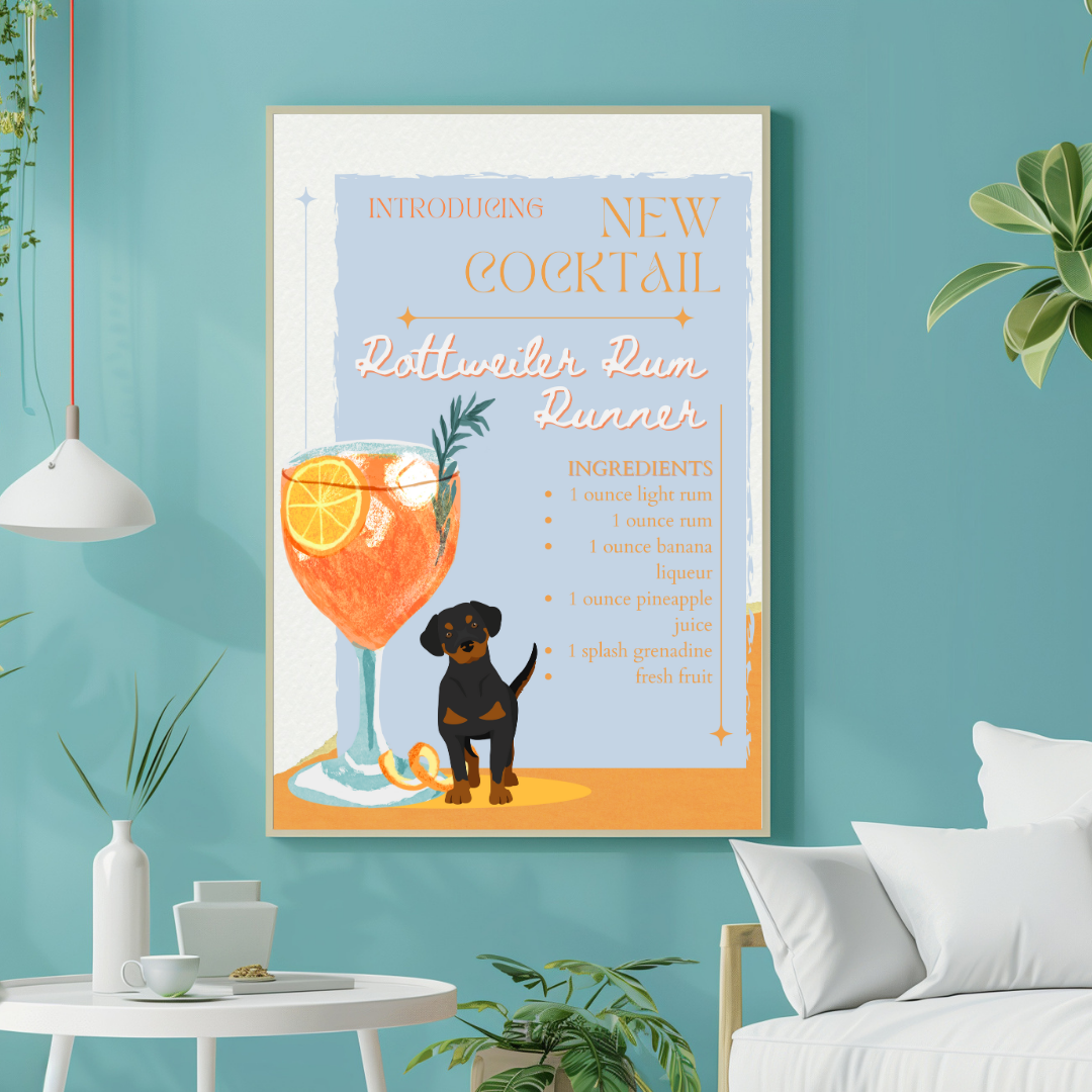 Rottweiler Rum Runner Poster