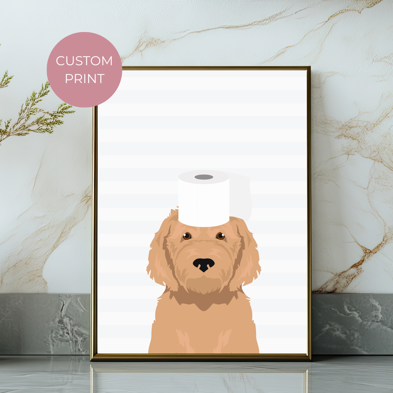 Custom Dog Face Toilet Roll Print