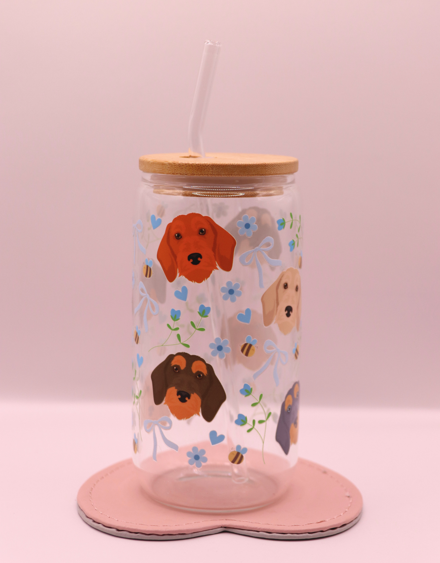 Wirehaired Dachshund Blue Bee Bows