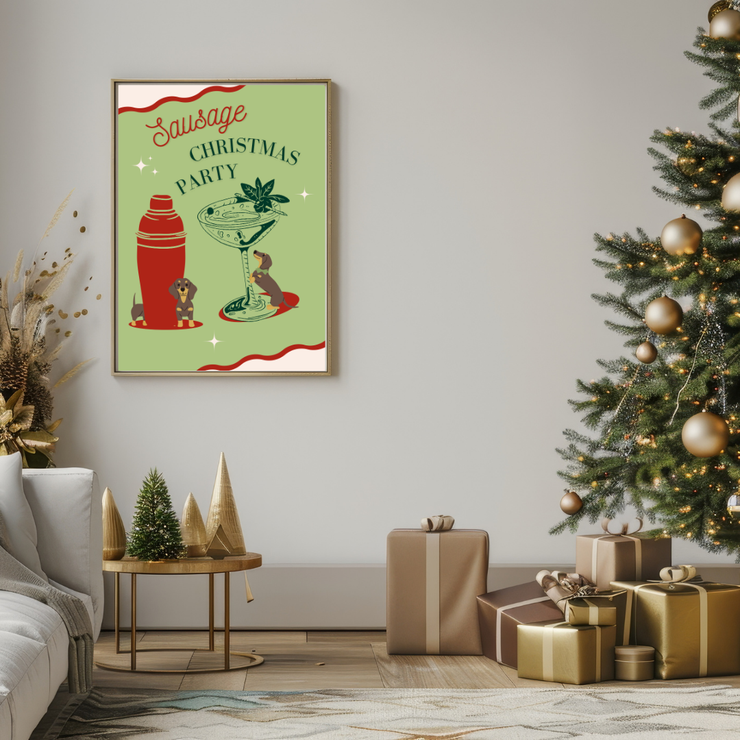 Sausage Christmas Party Poster