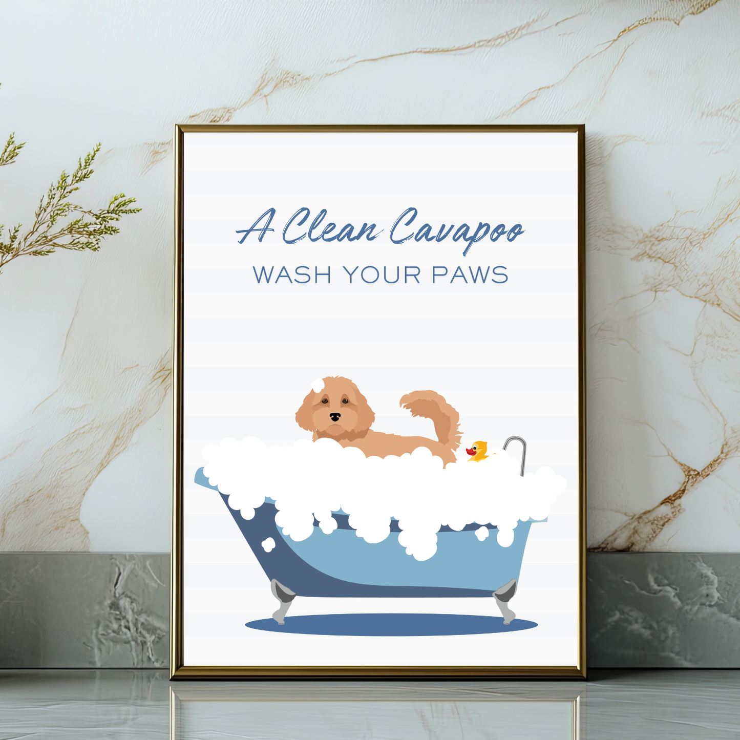 Custom Dog In The Bath Print