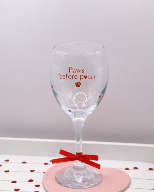Paws Before Pours Wine Glass