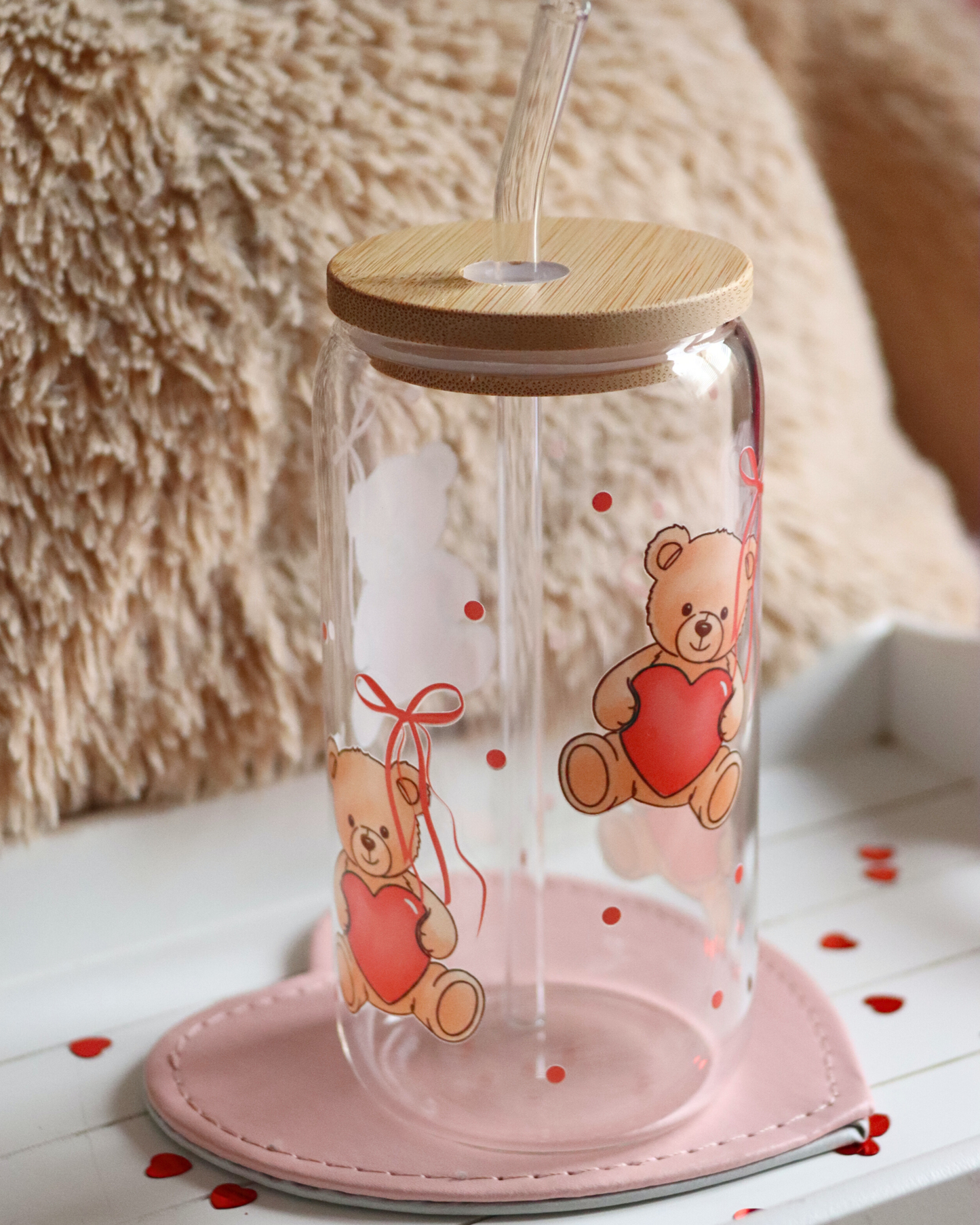 You Make Me Beary Happy Glass Cup