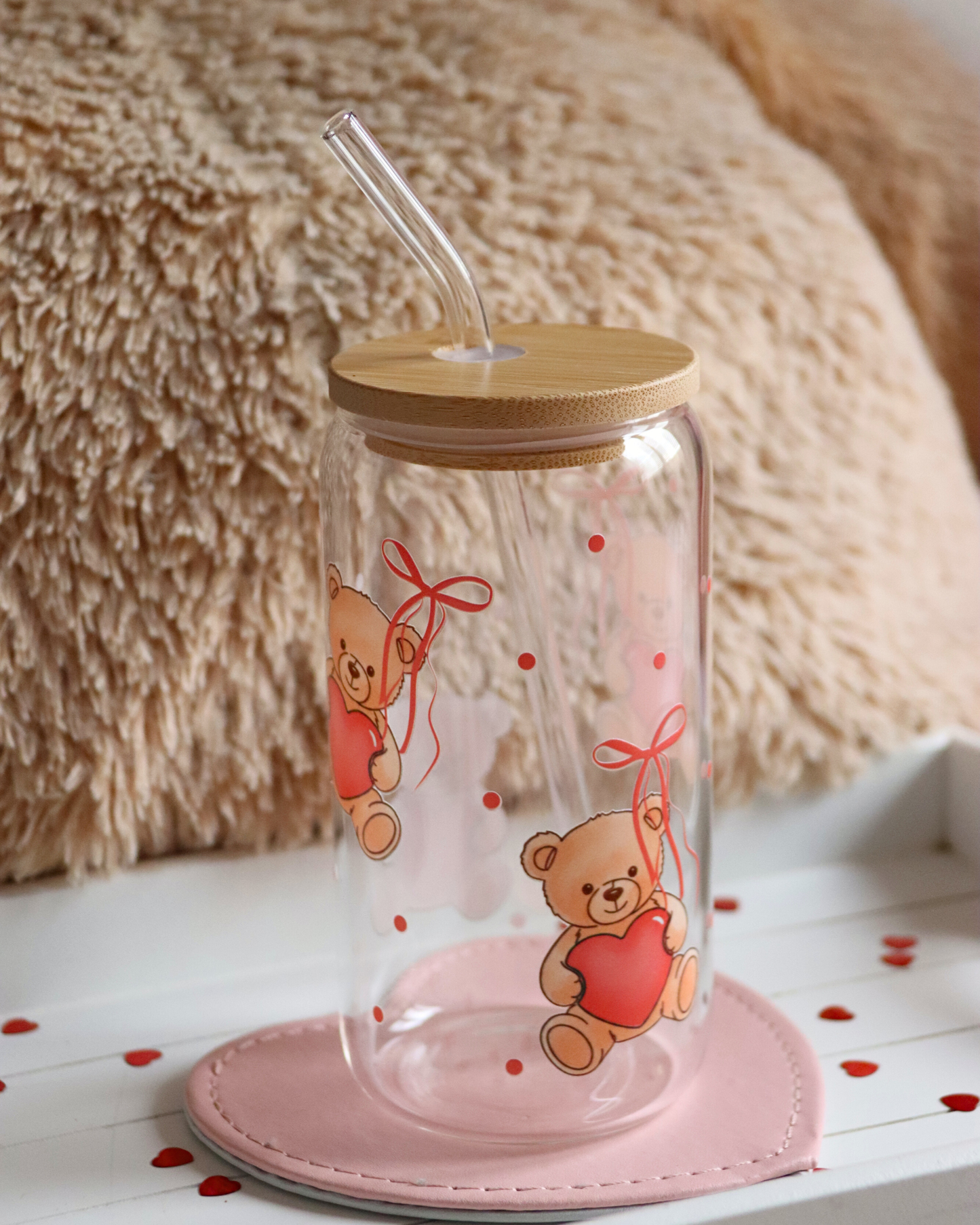 You Make Me Beary Happy Glass Cup