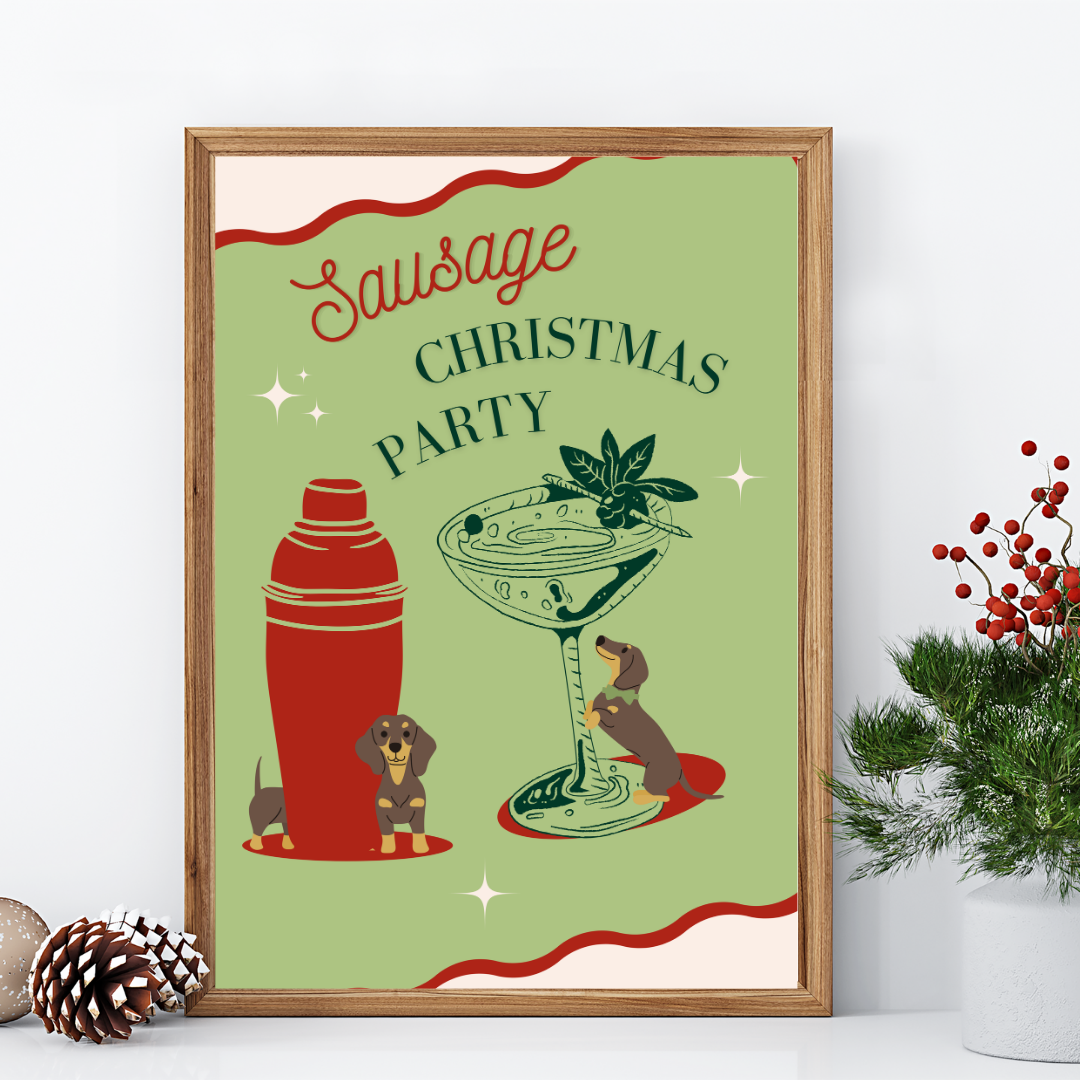 Sausage Christmas Party Poster