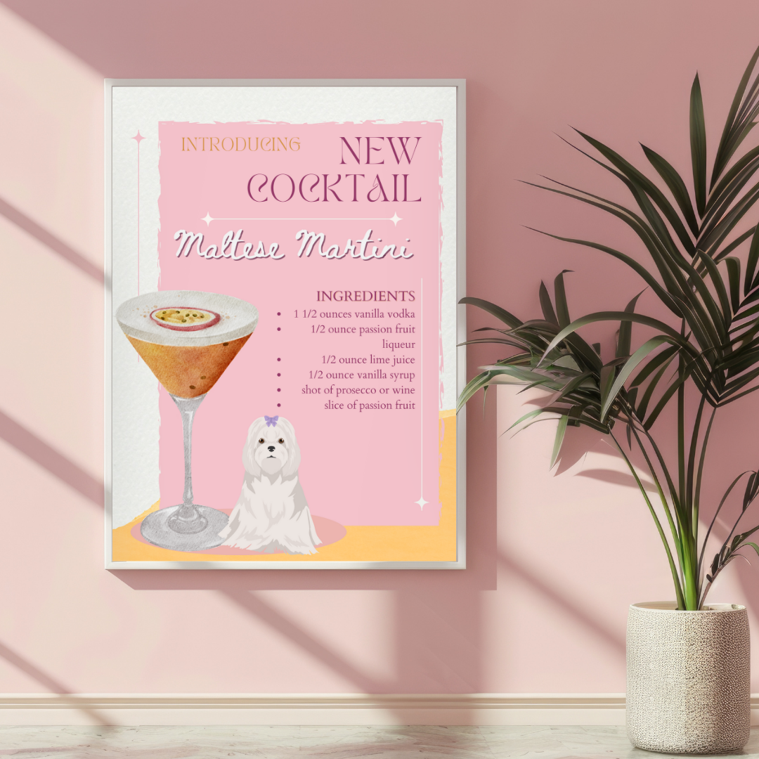 Maltese Martini Poster