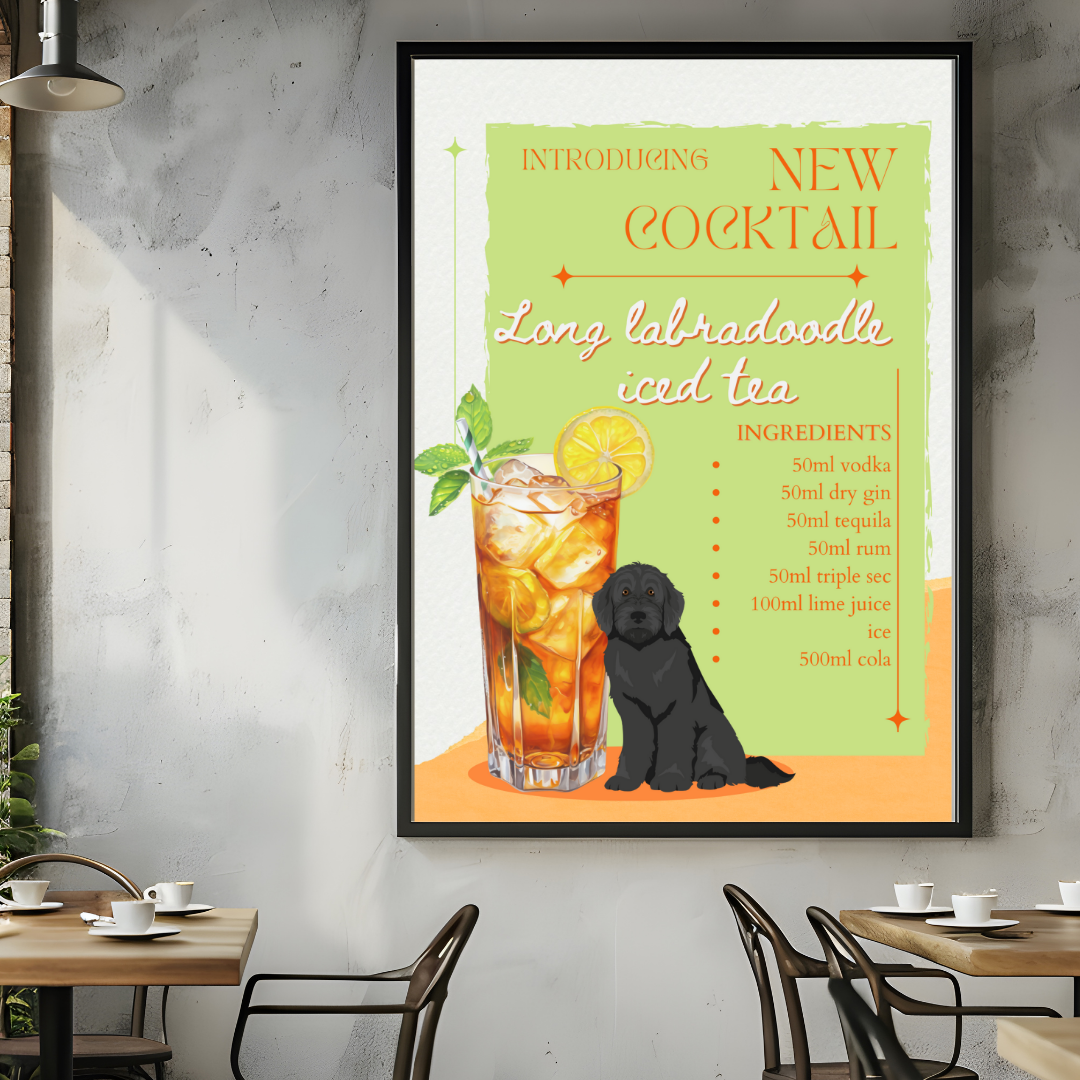 Long Labradoodle Iced Tea Poster