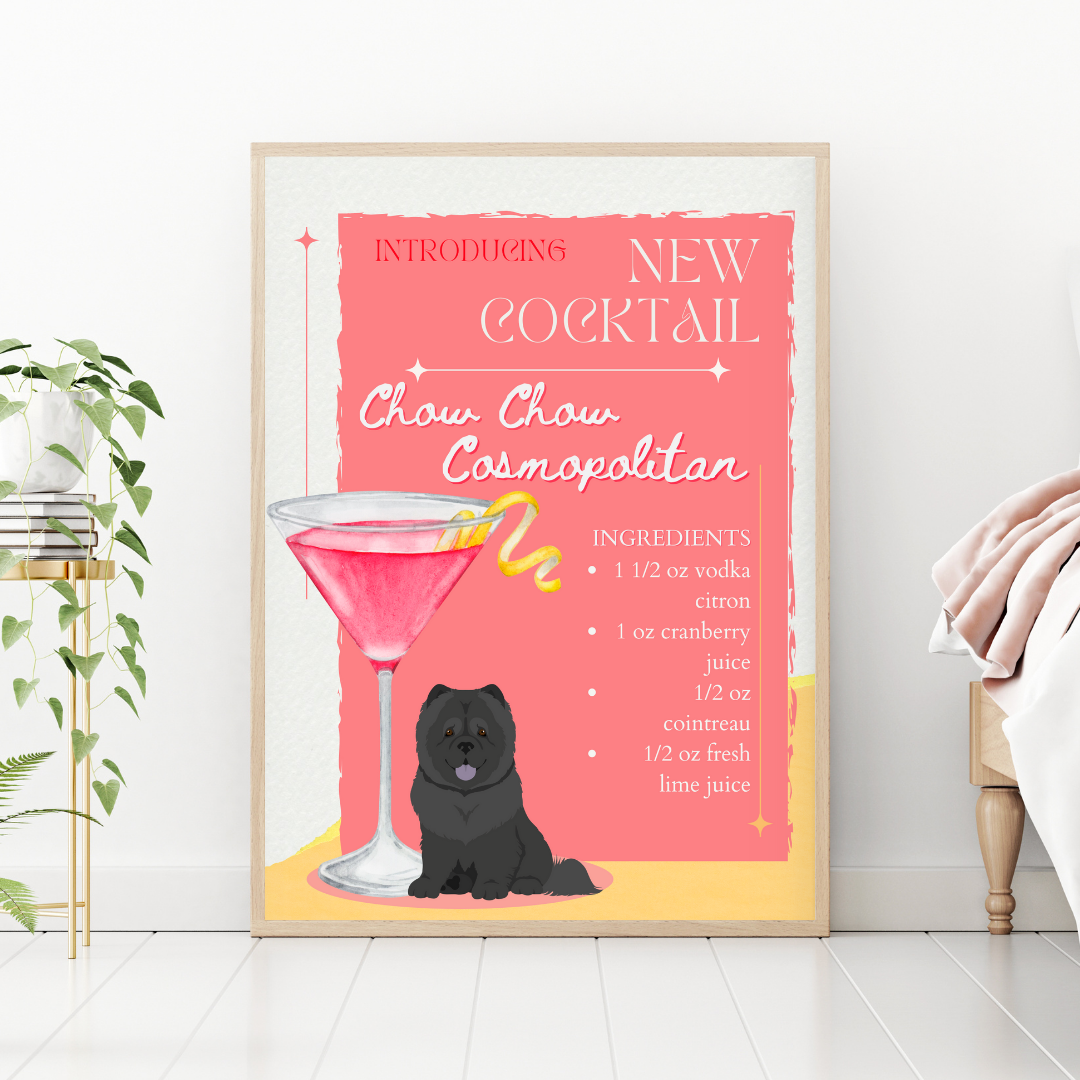 Chow Chow Cosmopolitan Poster