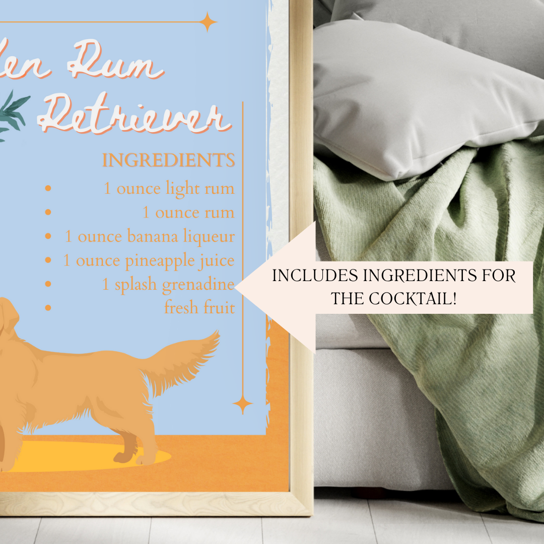 Golden Rum Retriever Poster