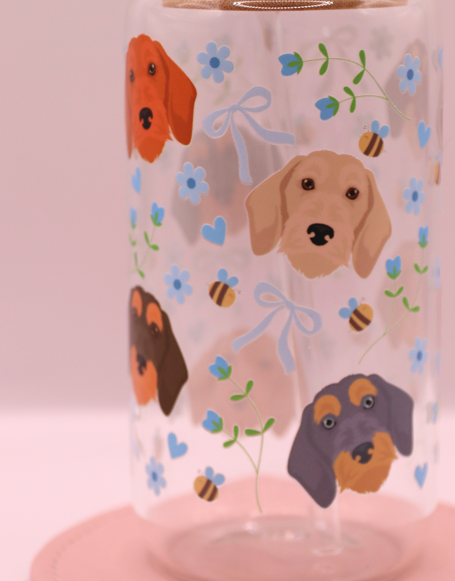 Wirehaired Dachshund Blue Bee Bows