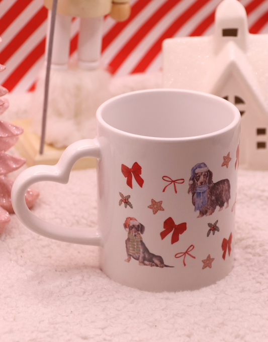 Dachshund Bow Christmas Mug