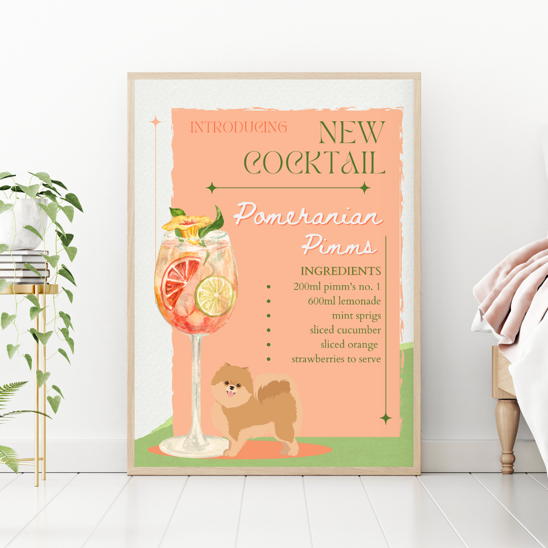 Pomeranian Pimms Poster