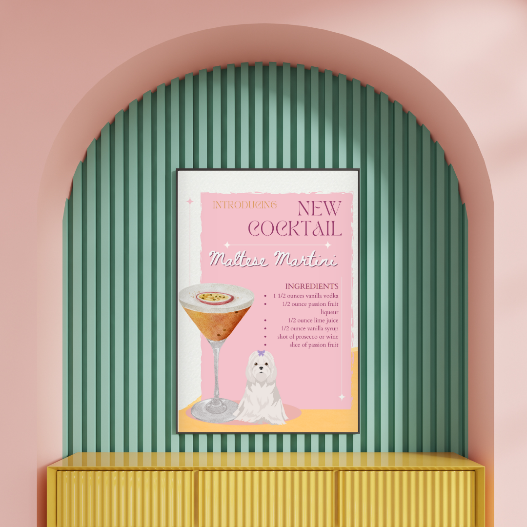 Maltese Martini Poster