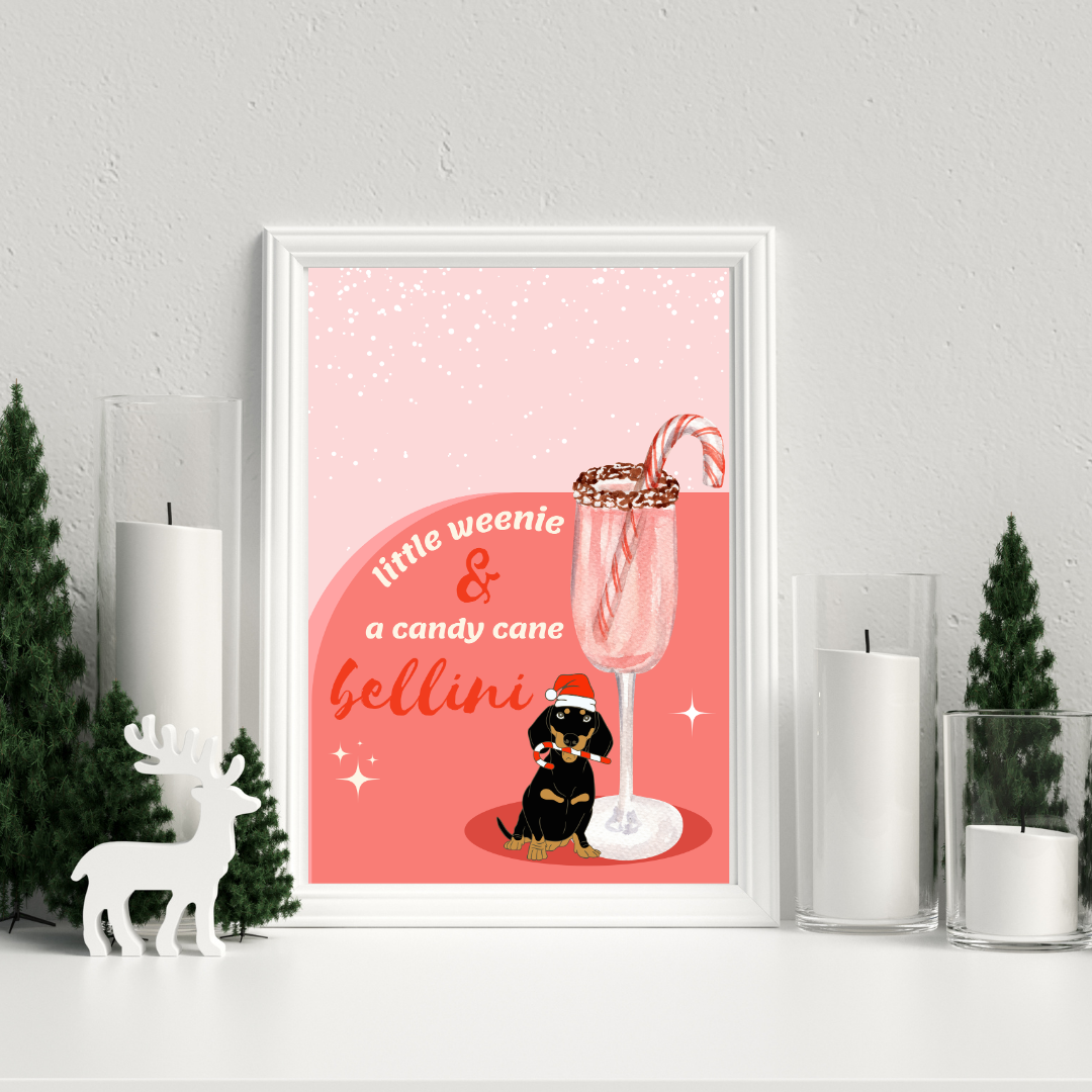 Little Weenie & A Candy Cane Bellini Poster