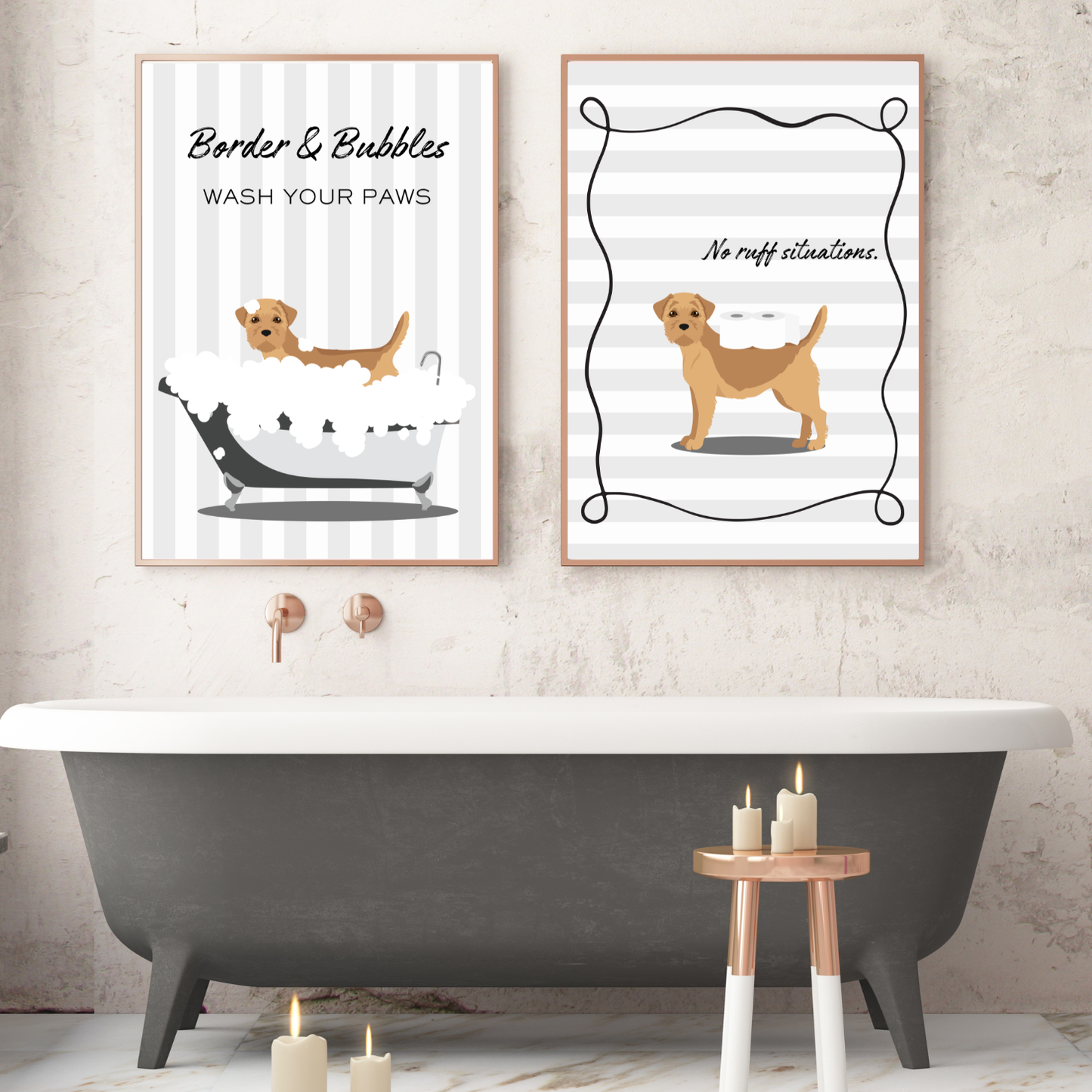 Custom Dog In The Bath Print