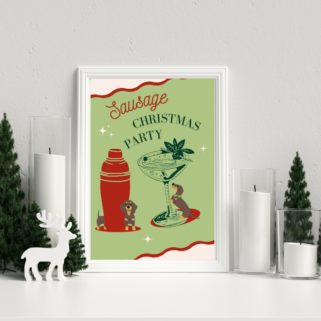 Sausage Christmas Party Poster