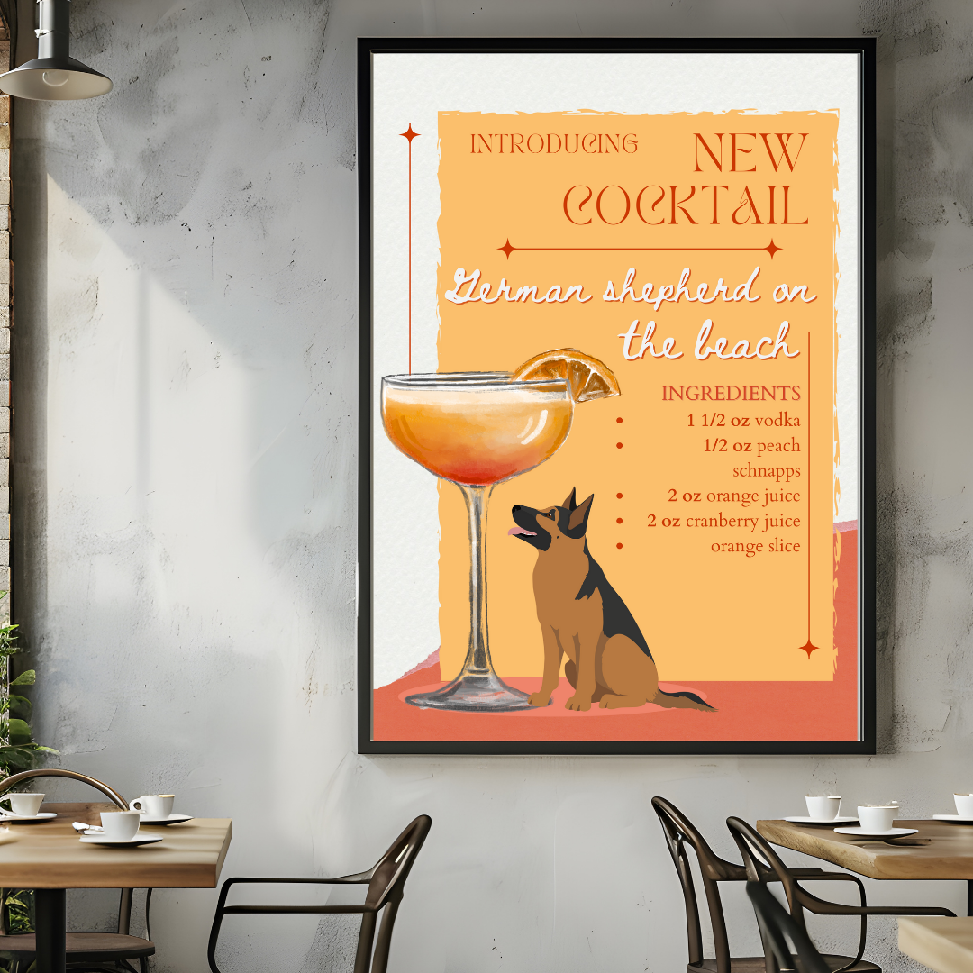 German Shepherd On The Beach Poster