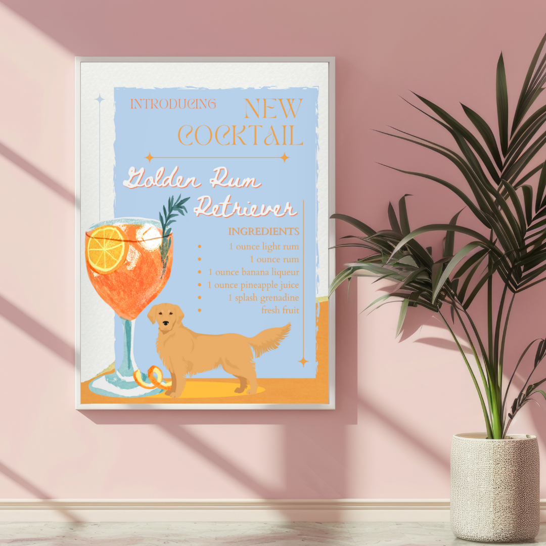 Golden Rum Retriever Poster