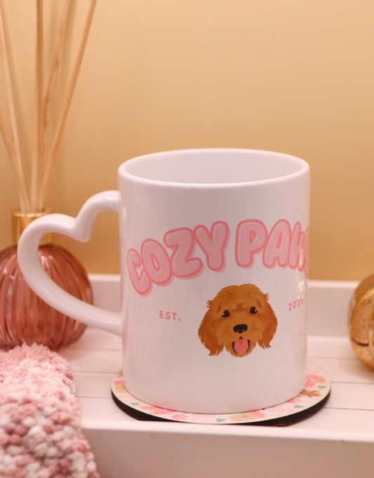 Pink Custom Cozy Paws Mug