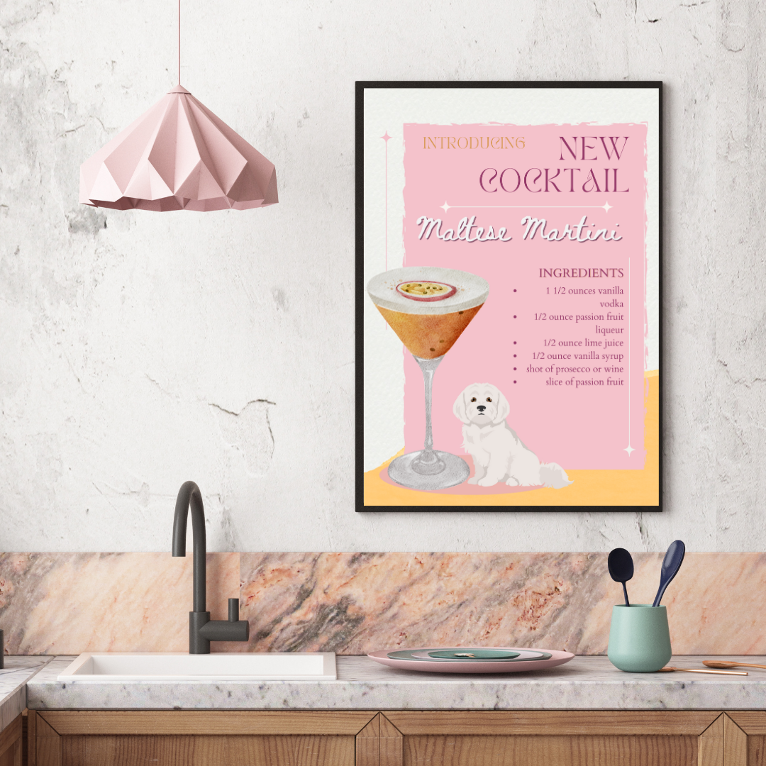 Maltese Martini Poster