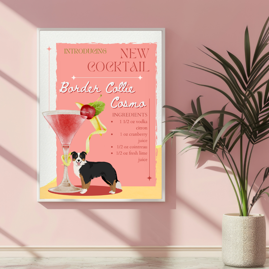 Border Collie Cosmo Poster