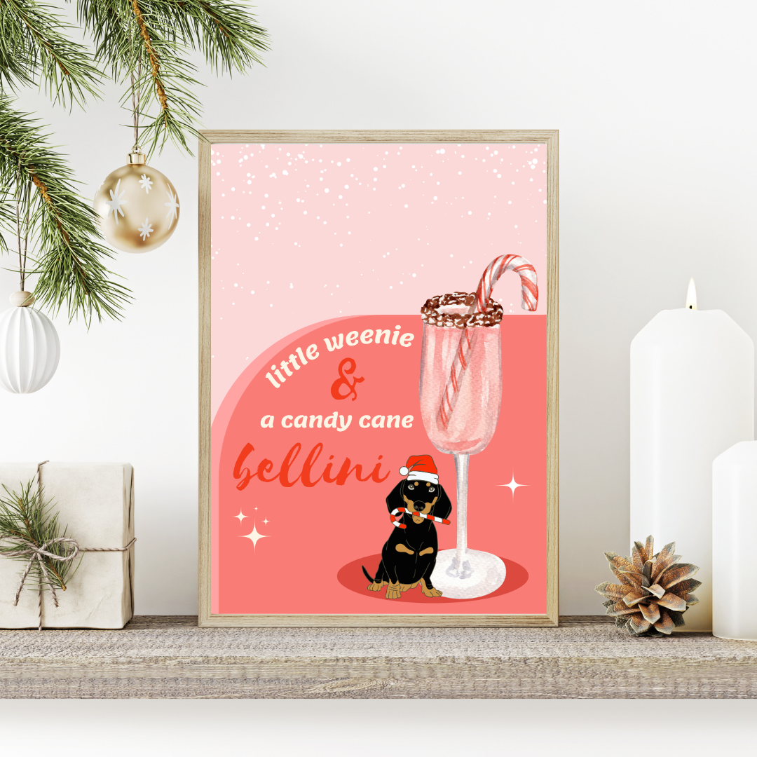 Little Weenie & A Candy Cane Bellini Poster