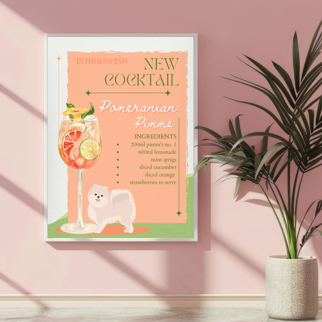 Pomeranian Pimms Poster