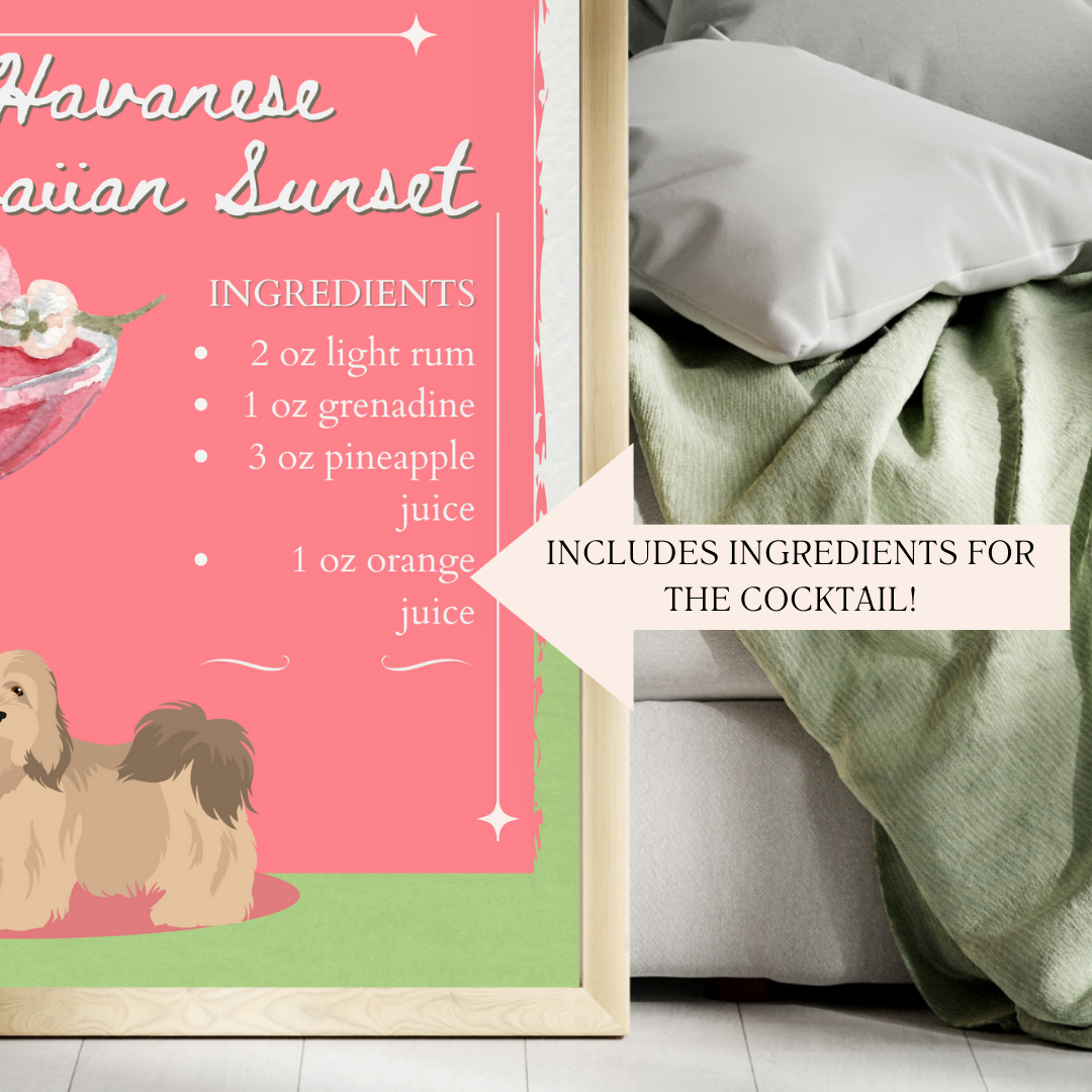 Havanese Hawaiian Sunset Poster