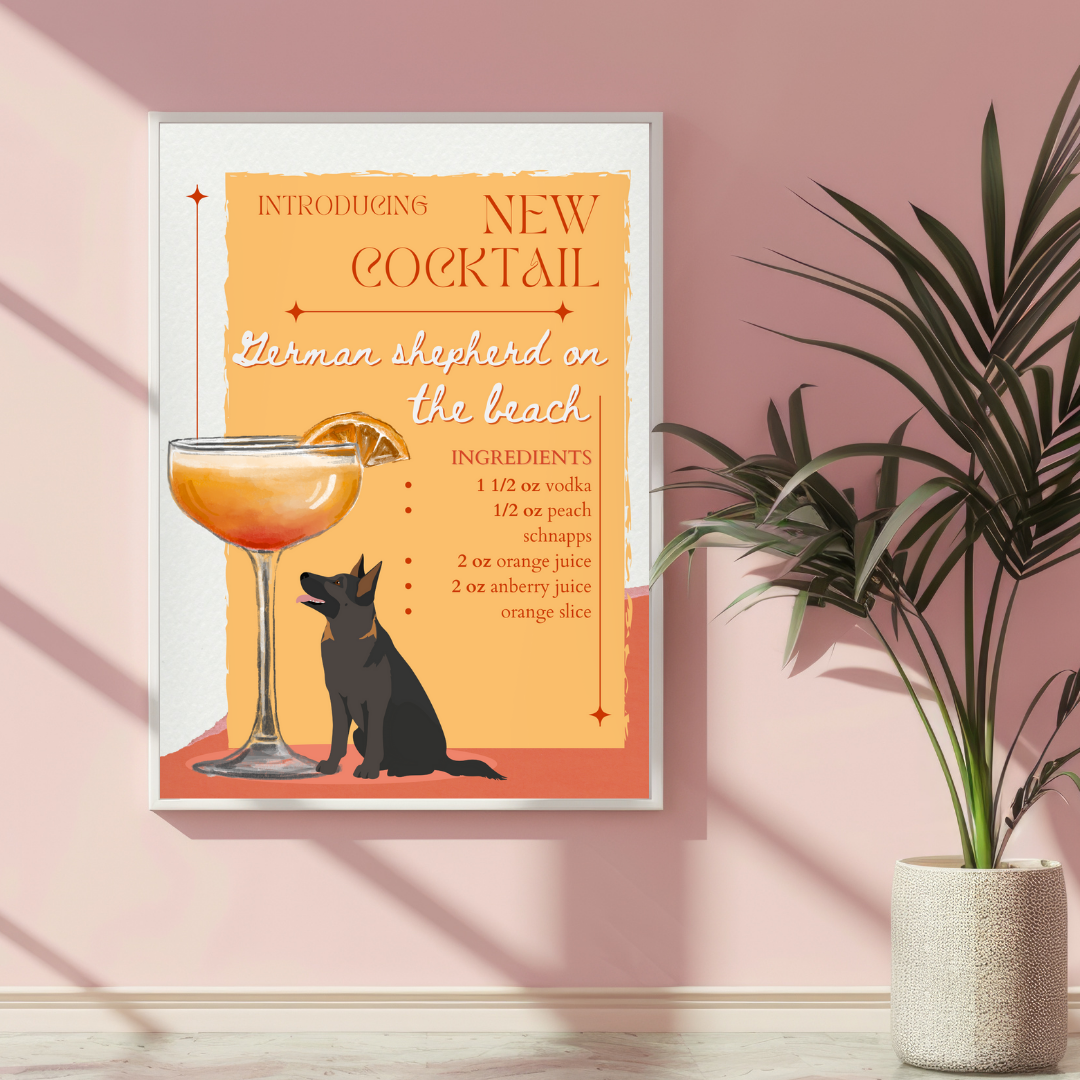 German Shepherd On The Beach Poster