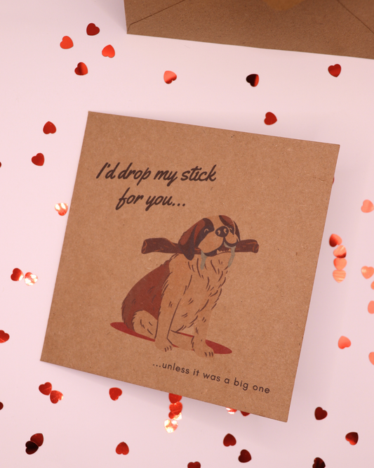 I'd Drop My Stick For You St. Bernard Card