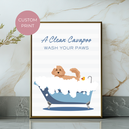 Custom Dog In The Bath Print