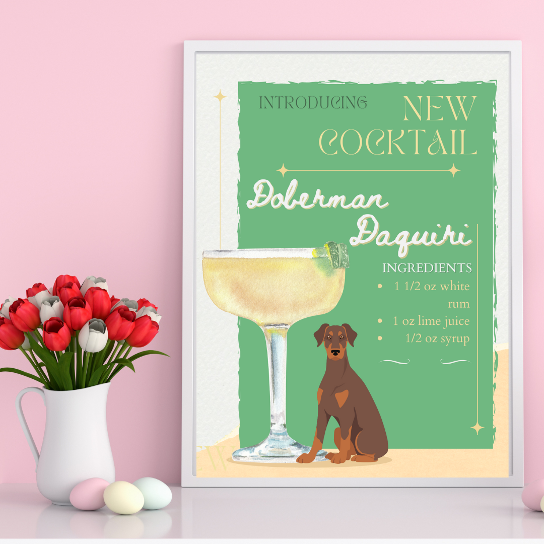 Doberman Daquiri Poster