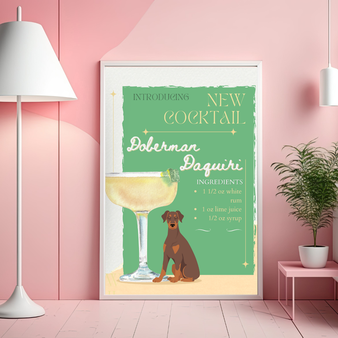 Doberman Daquiri Poster