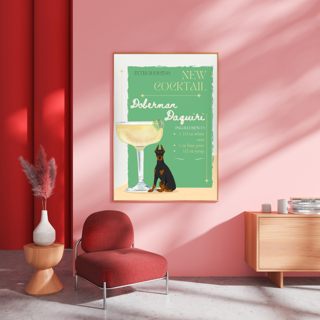 Doberman Daquiri Poster