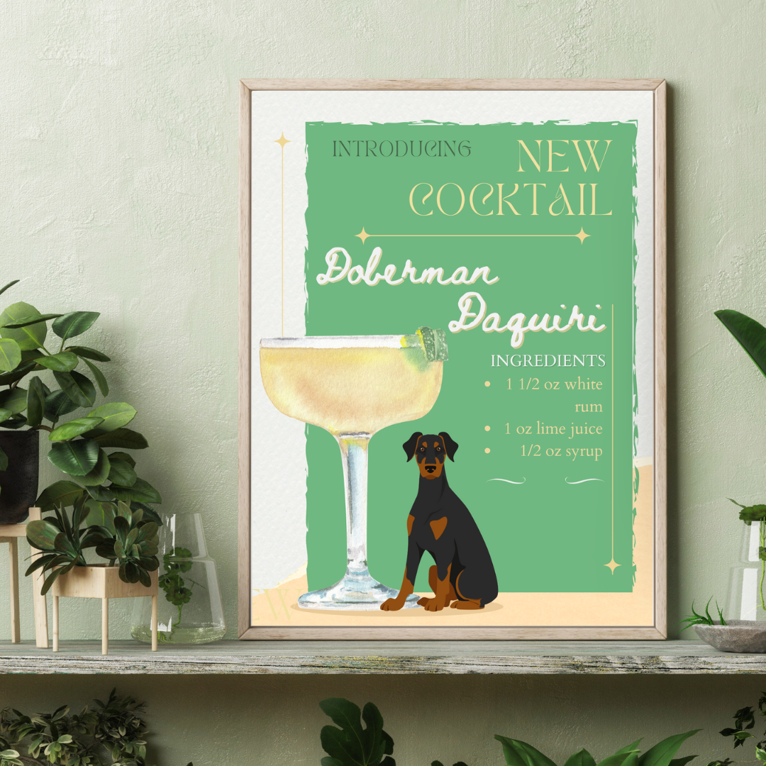 Doberman Daquiri Poster