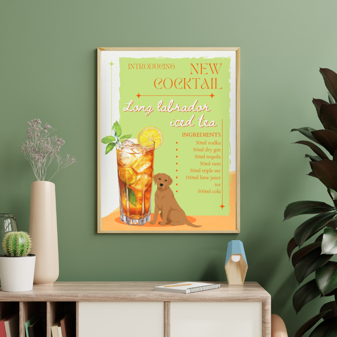 Long Labrador Iced Tea Poster