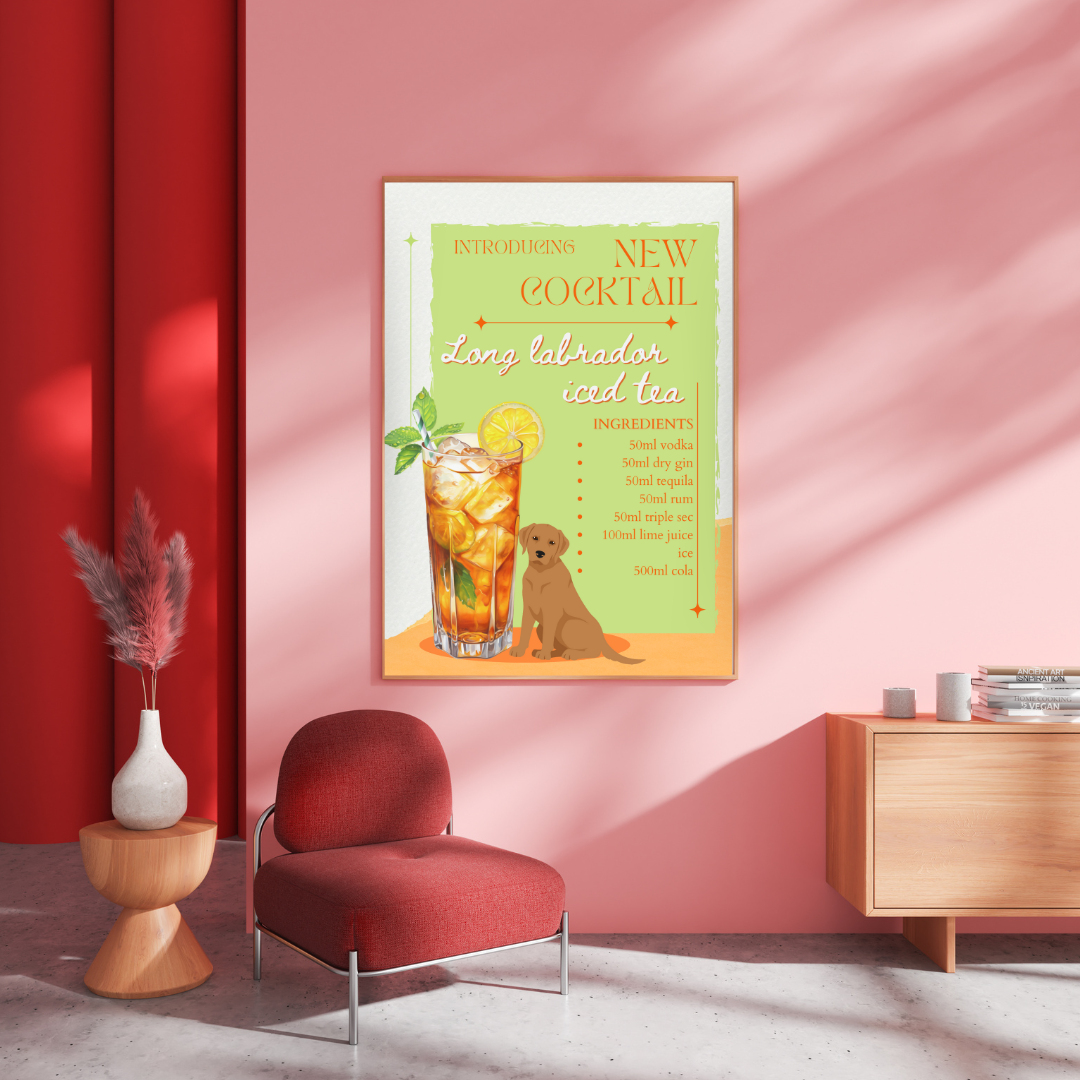 Long Labrador Iced Tea Poster