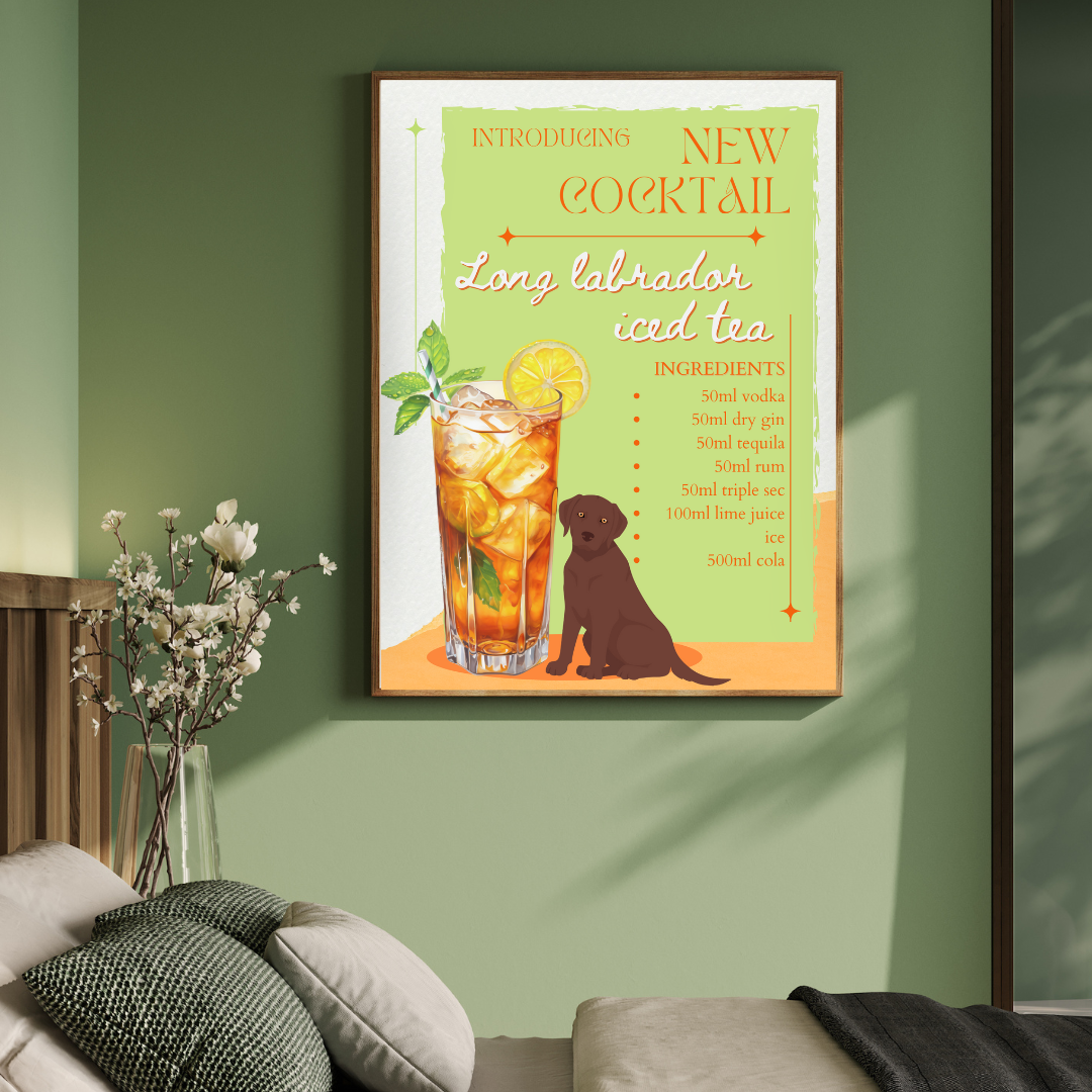 Long Labrador Iced Tea Poster