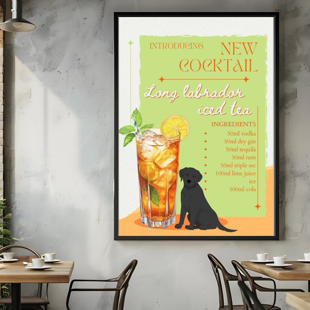 Long Labrador Iced Tea Poster