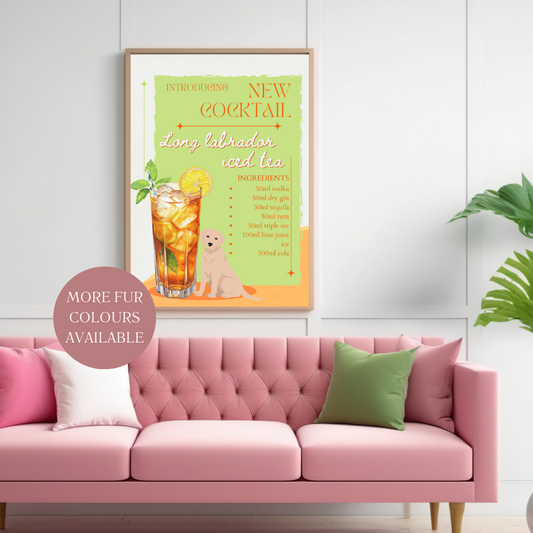 Long Labrador Iced Tea Poster