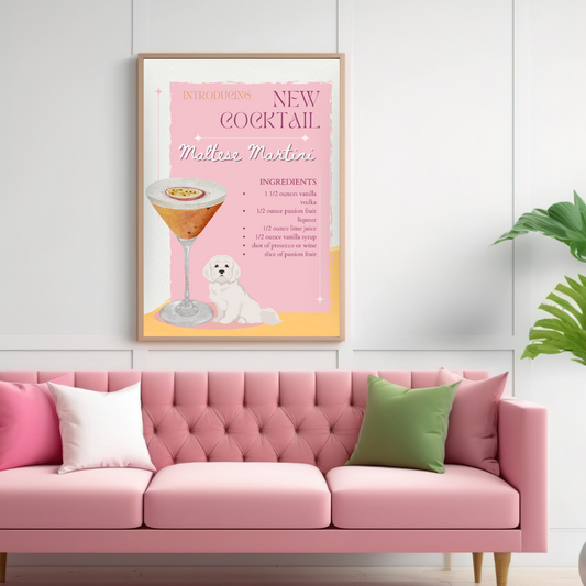 Maltese Martini Poster