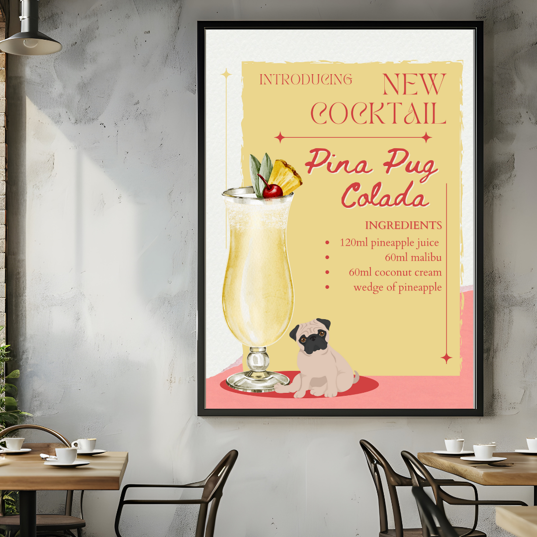 Pina Pug Colada Poster