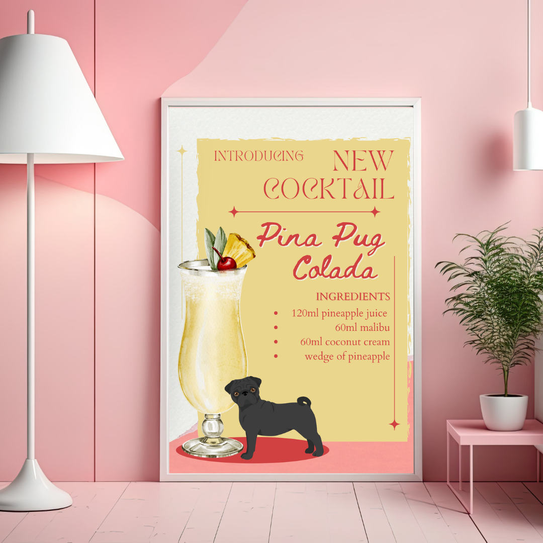 Pina Pug Colada Poster