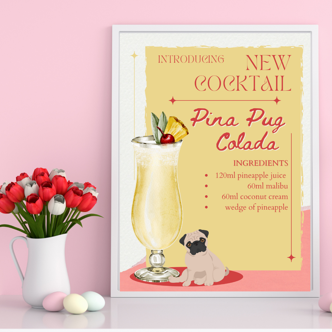 Pina Pug Colada Poster