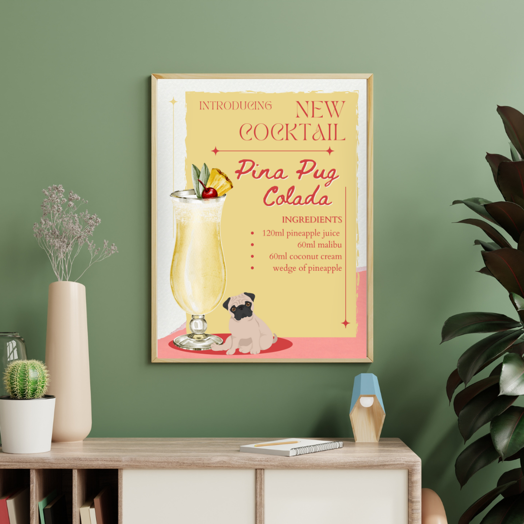 Pina Pug Colada Poster