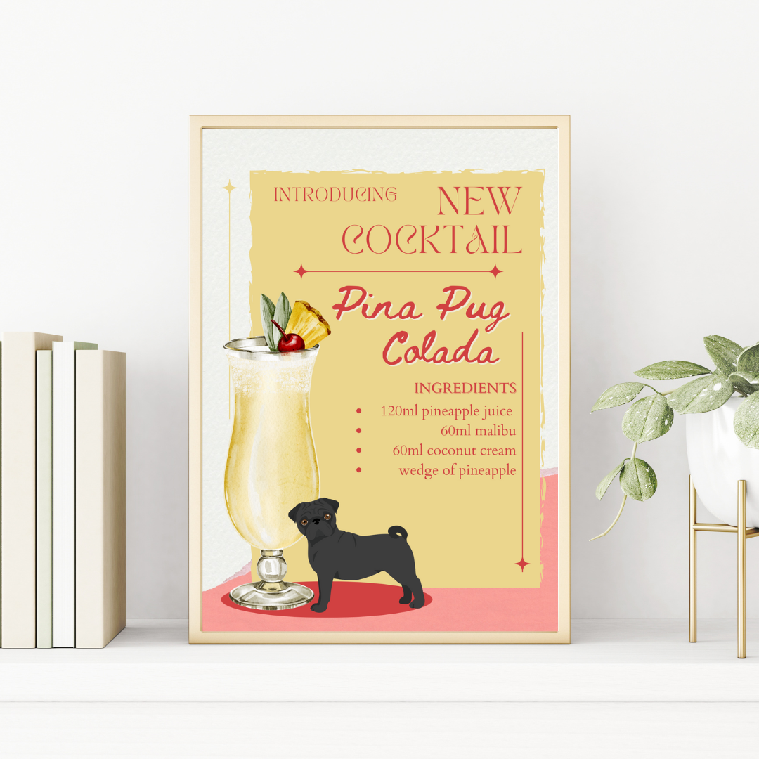 Pina Pug Colada Poster