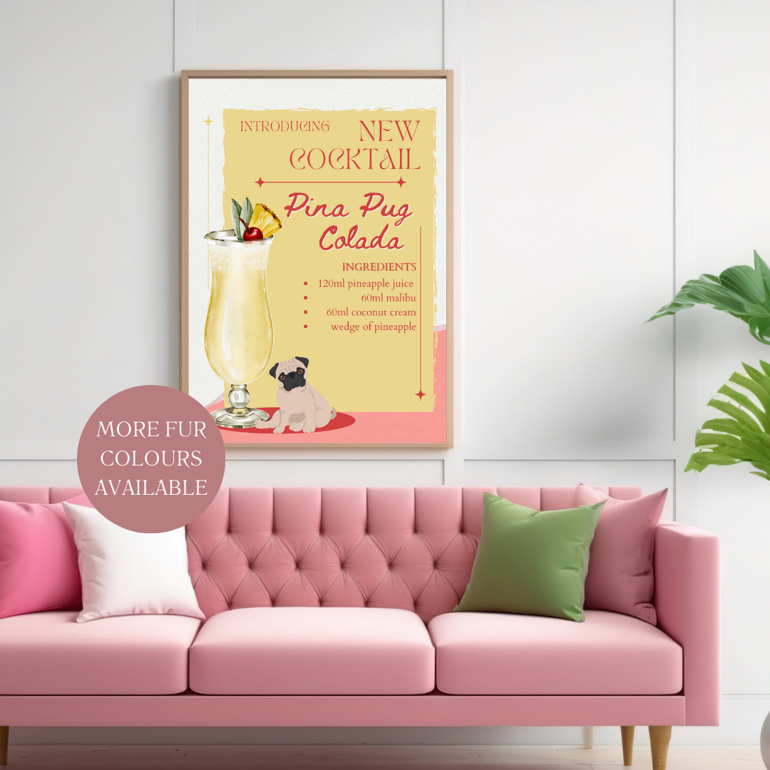 Pina Pug Colada Poster