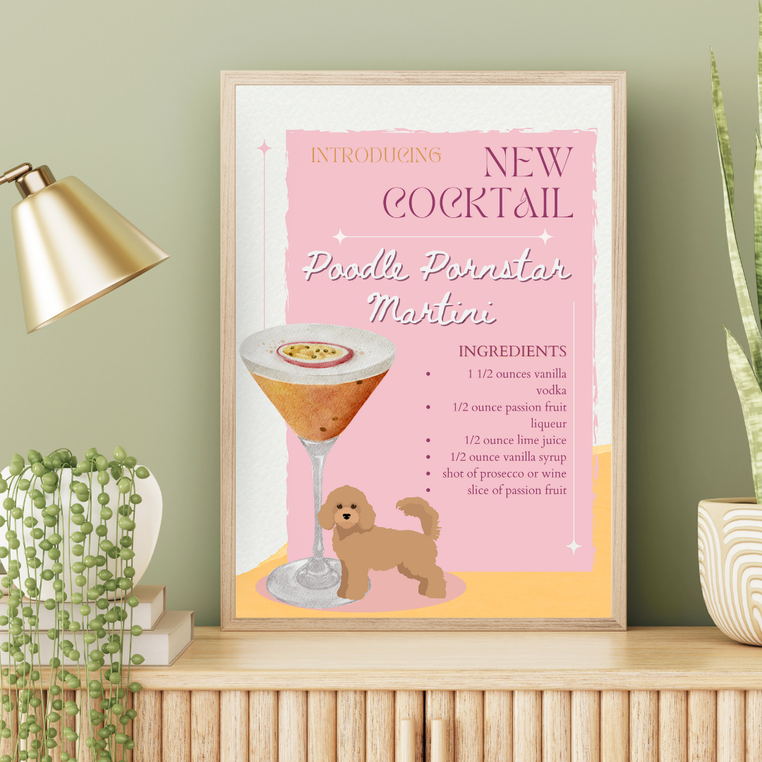 Poodle Pornstar Martini Poster