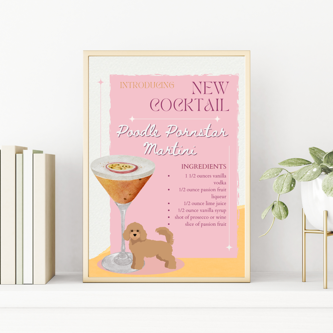 Poodle Pornstar Martini Poster