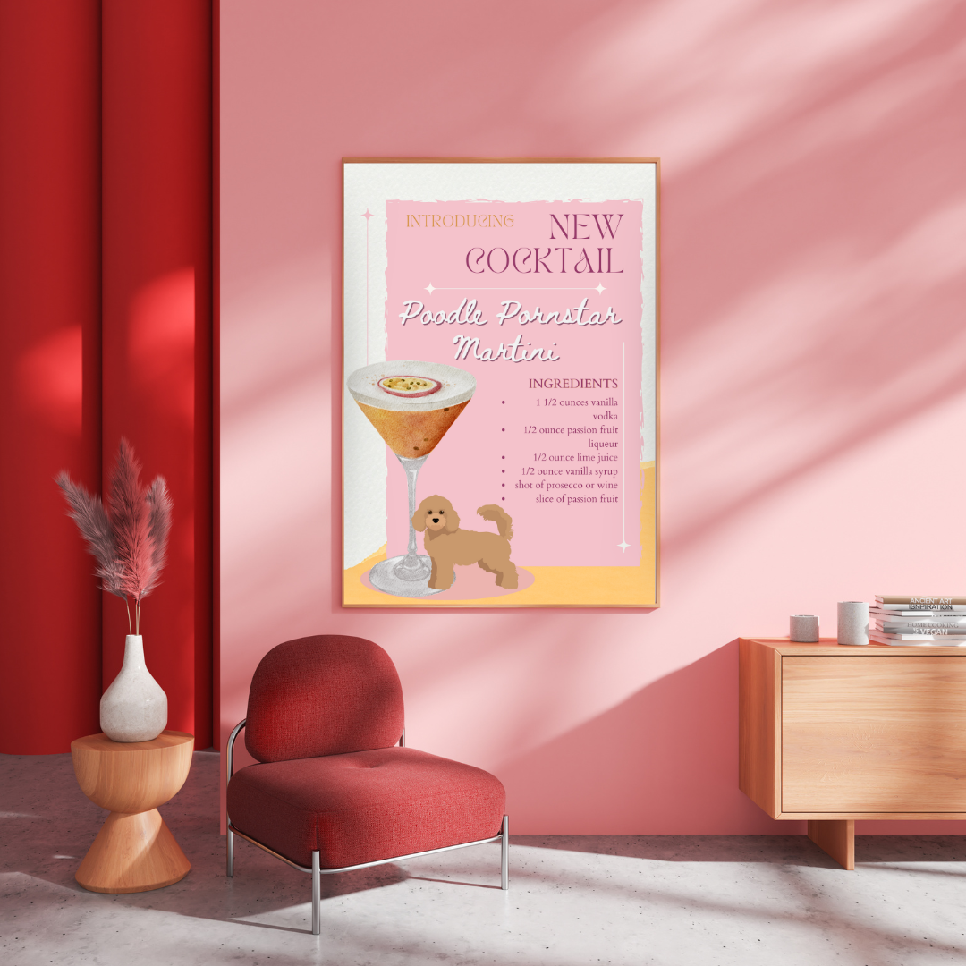 Poodle Pornstar Martini Poster